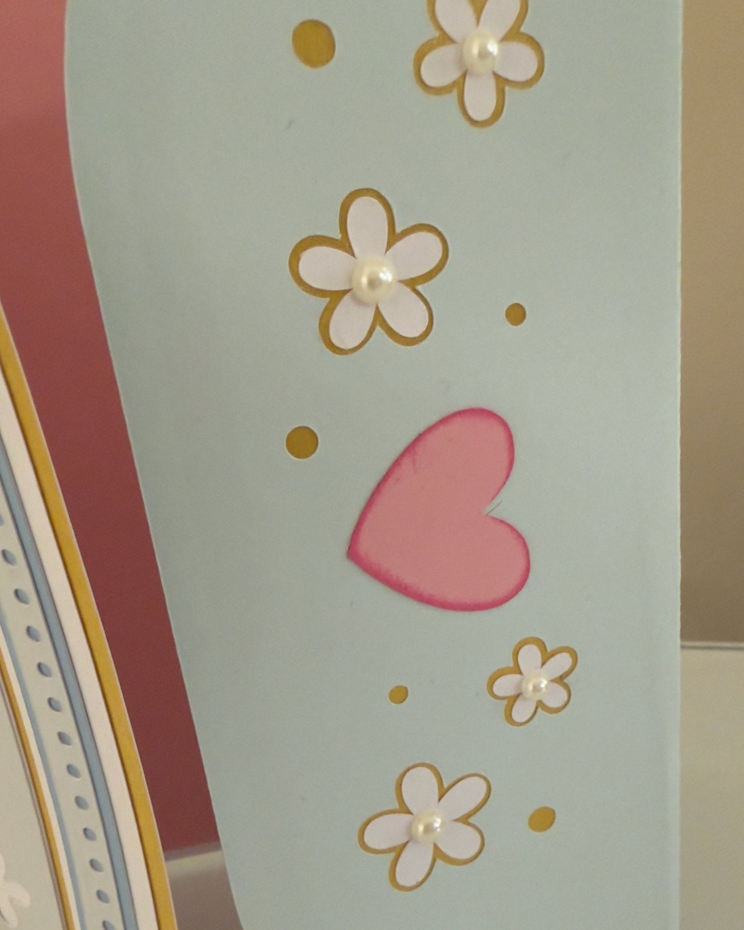Love card envelope with hearts and flowers
