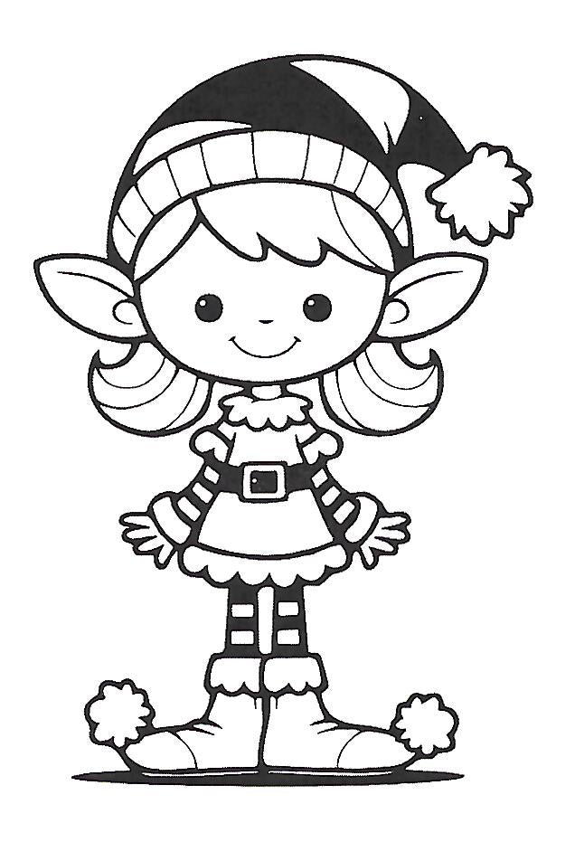 Elf Stickers To Color