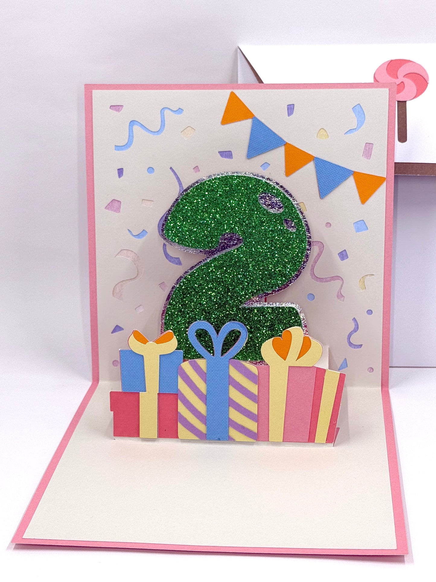 inside of giraffe birthday card with 2