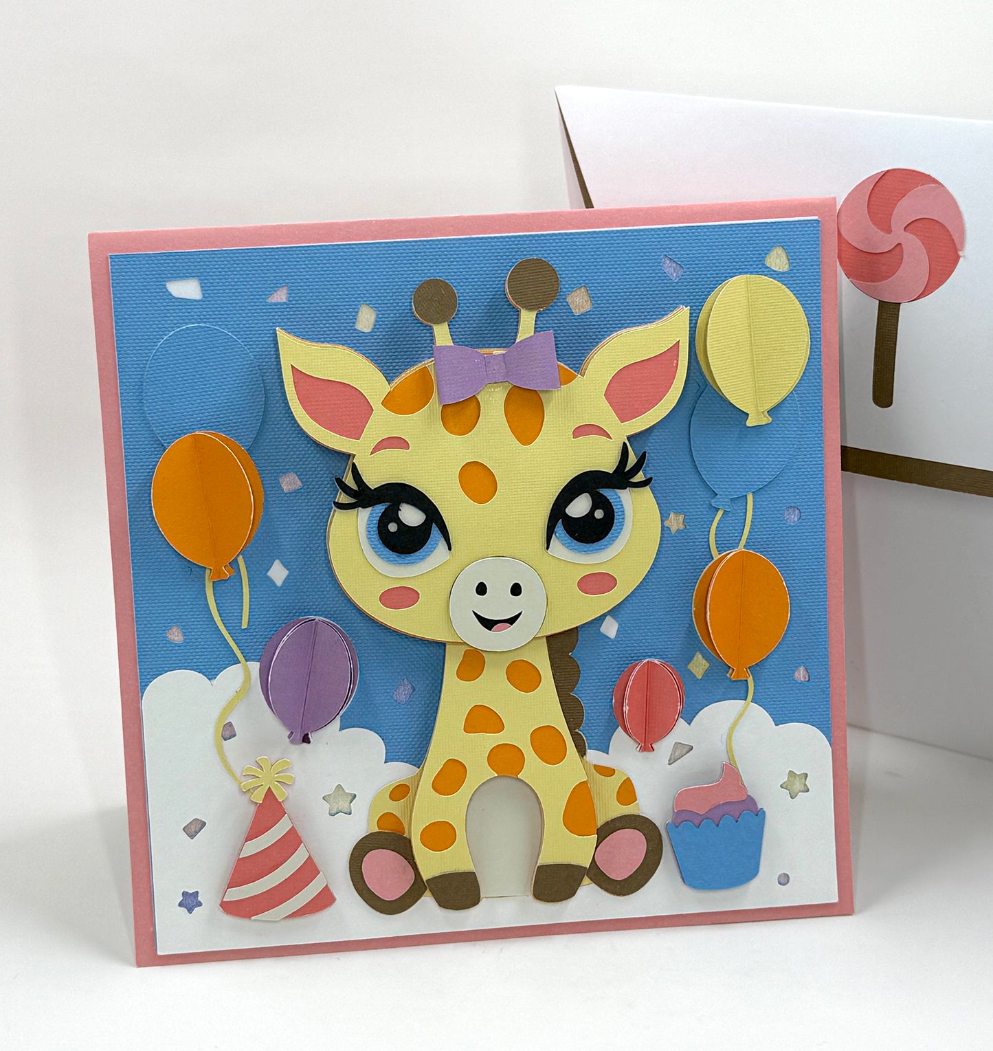 baby giraffe birthday card