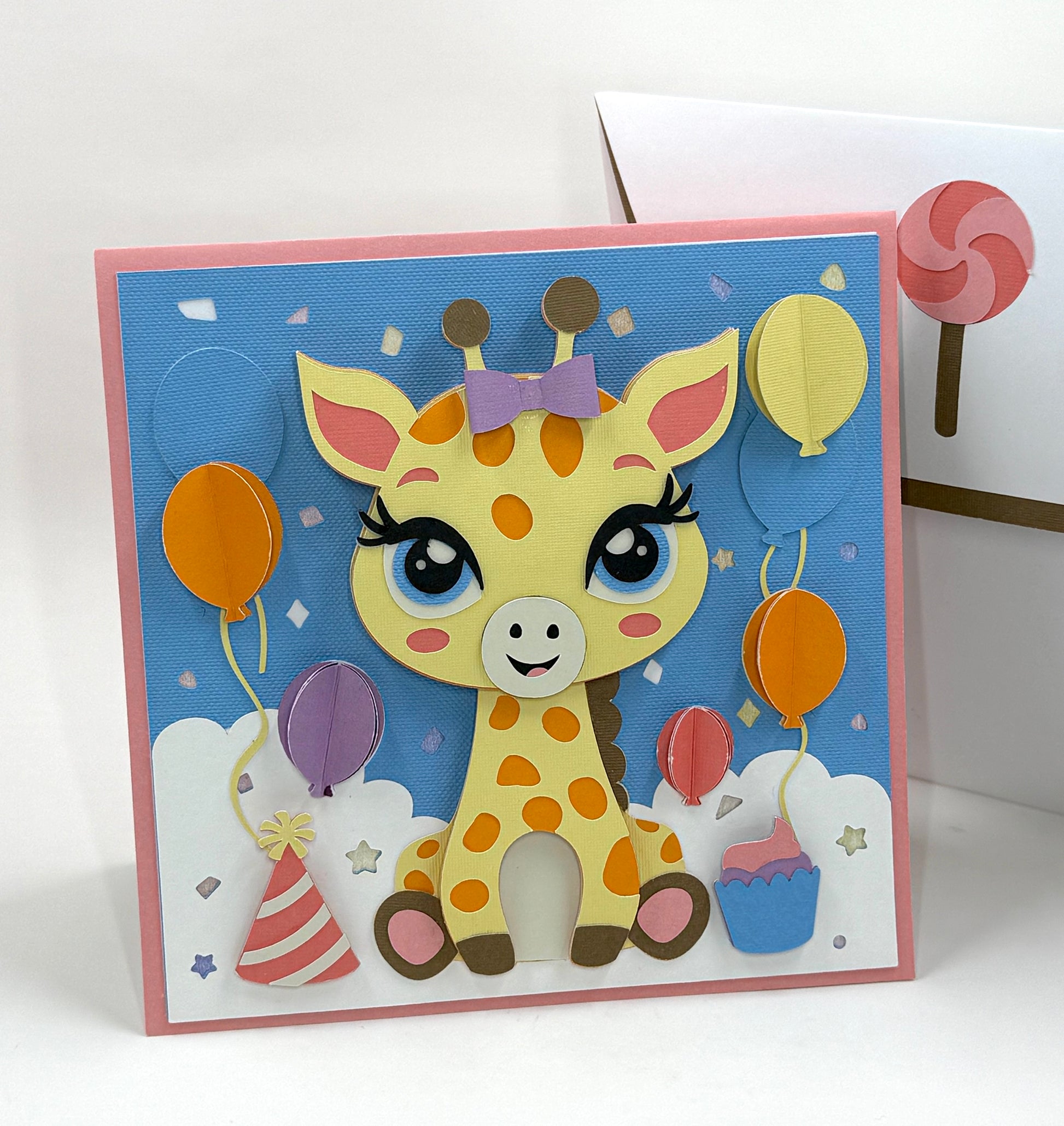 baby giraffe birthday card