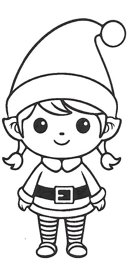 Elf Stickers To Color
