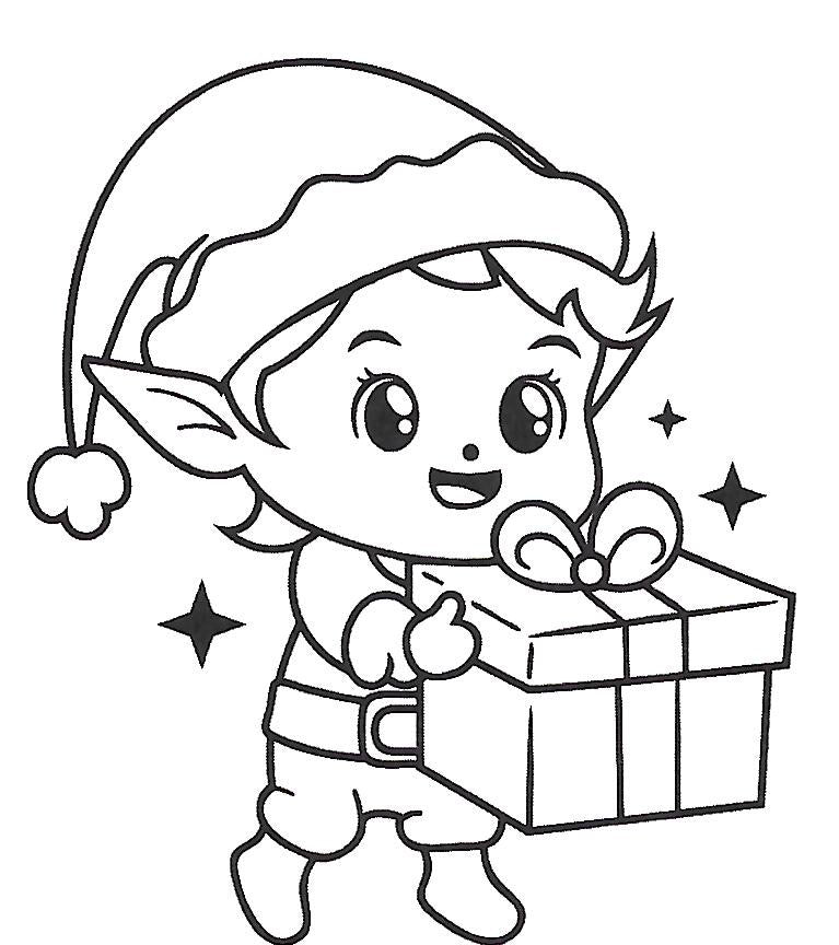 Elf Stickers To Color