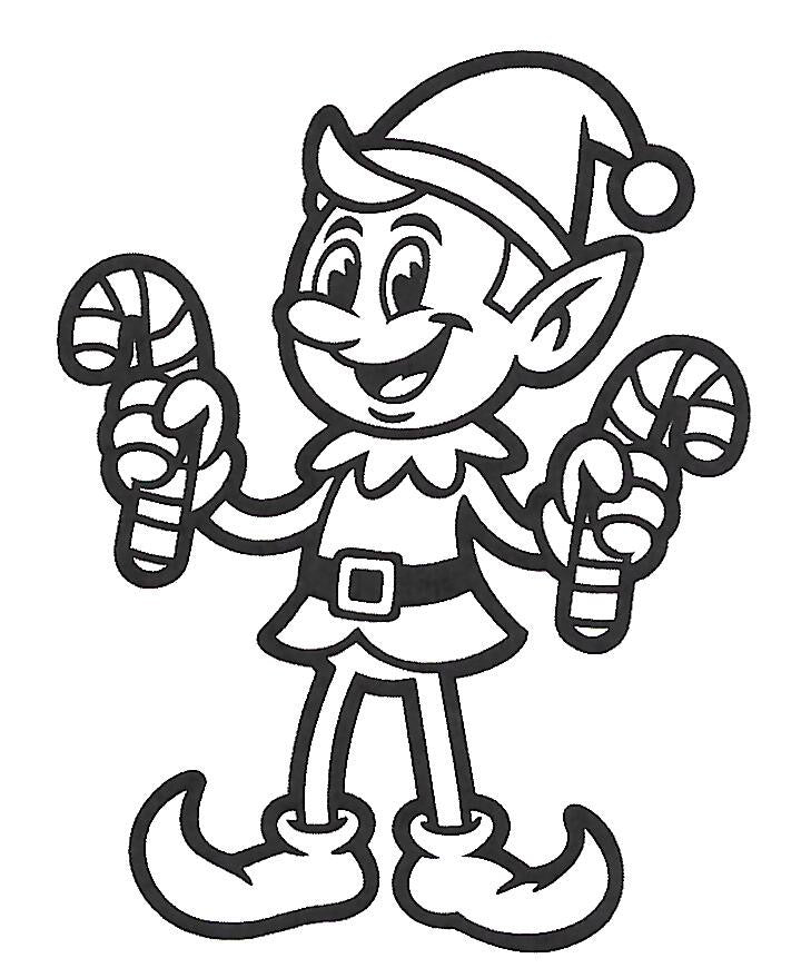 Elf Stickers To Color