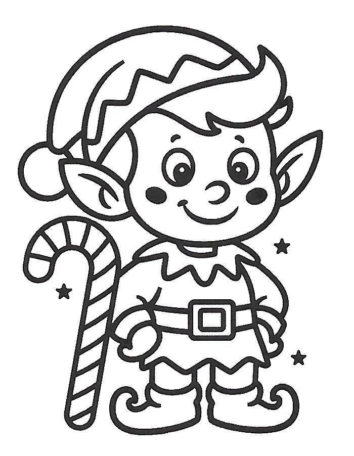 Elf Stickers To Color
